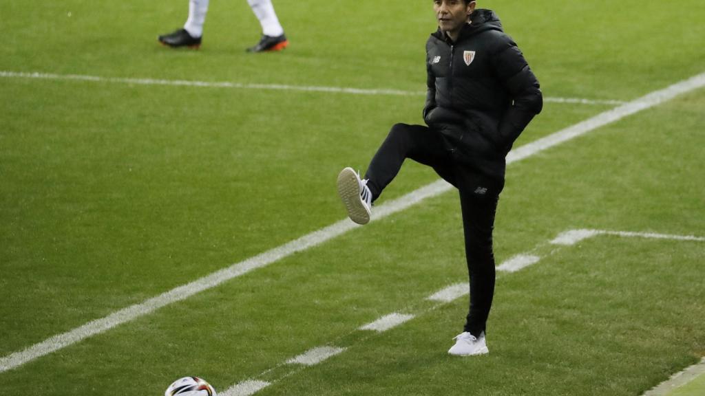 Marcelino, durante la semifinal de la Supercopa de España entre Real Madrid y Athletic