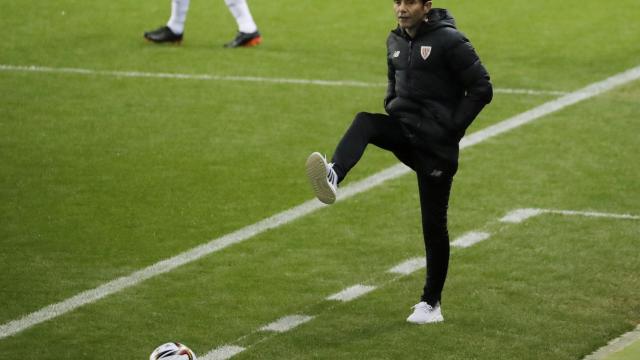 Marcelino, durante la semifinal de la Supercopa de España entre Real Madrid y Athletic