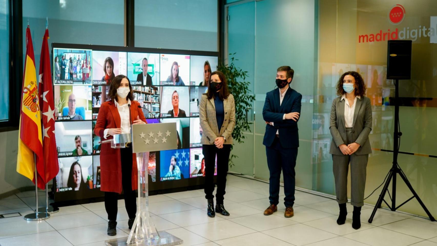 Díaz Ayuso, durante la presentación de Factoría Digital este miércoles. FOTO: Comunidad de Madrid.