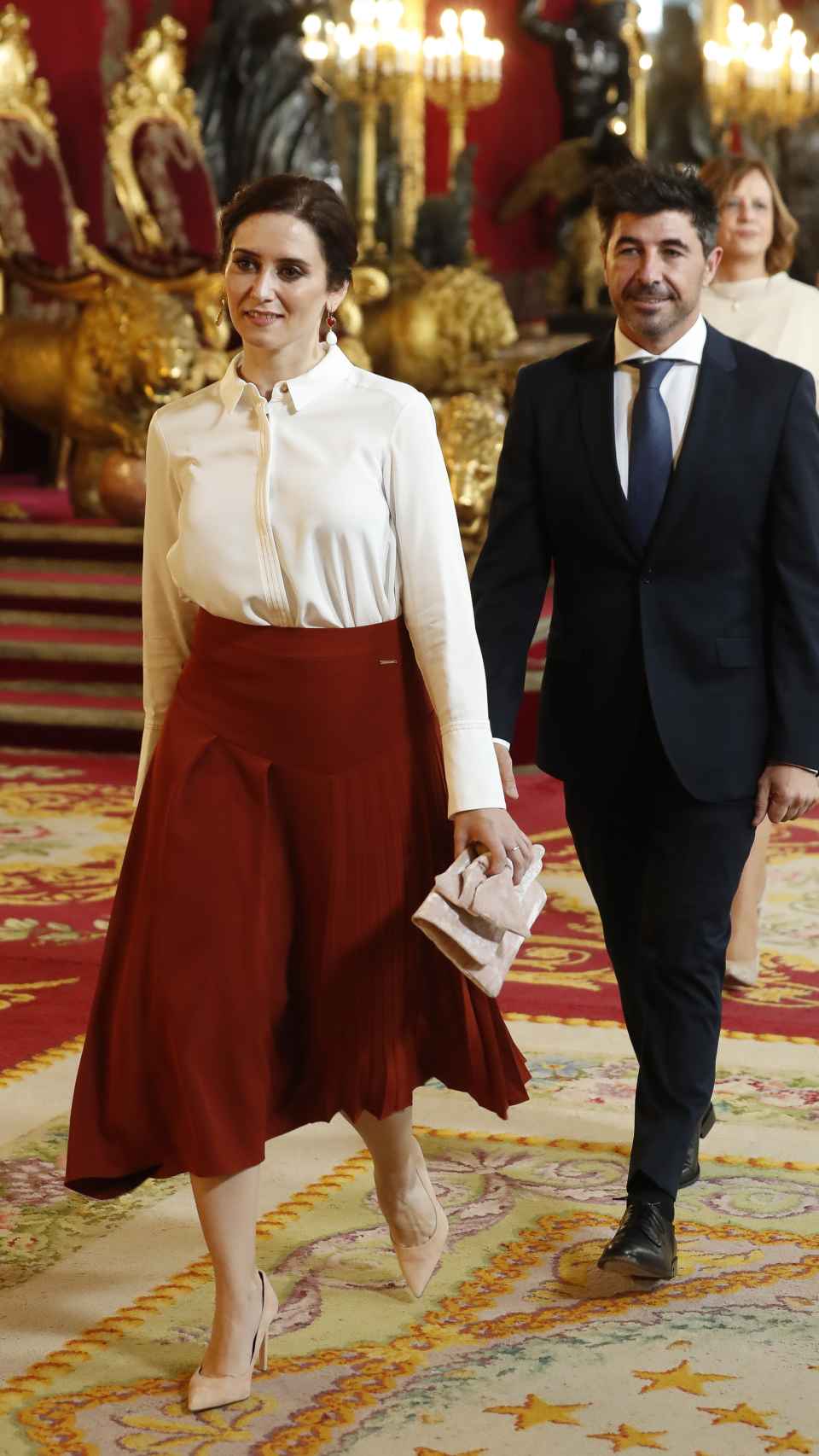 Isabel Díaz Ayuso y Jairo Alonso en el Palacio Real durante el Día de la Hispanidad en octubre de 2019.