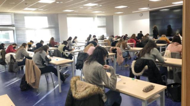 Imágenes de un examen presencial con medidas anti-Covid en Castilla-La Mancha.