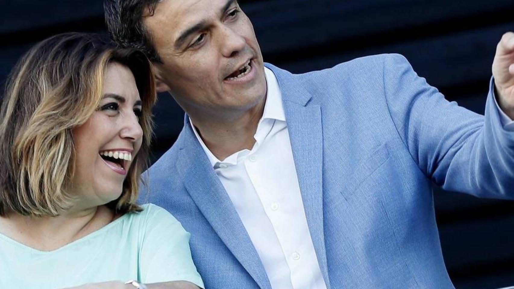 La secretaria general del PSOE andaluz, Susana Díaz, y el presidente del Gobierno, Pedro Sánchez. en una imagen de archivo.