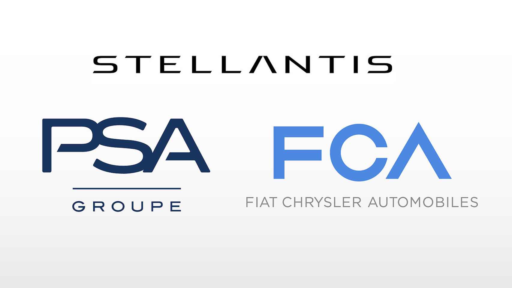 Emblemas del Grupo Stellantis, de FCA y de PSA.