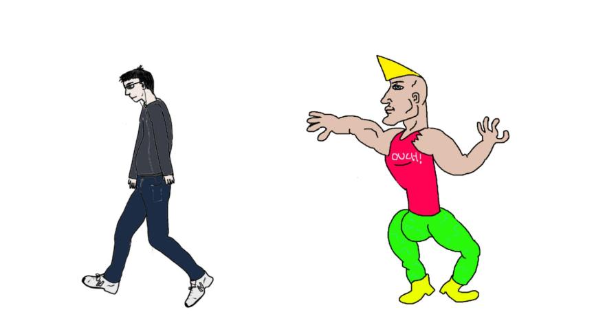 Meme de 'chad' y de su rival, conocido como 'virgin'.