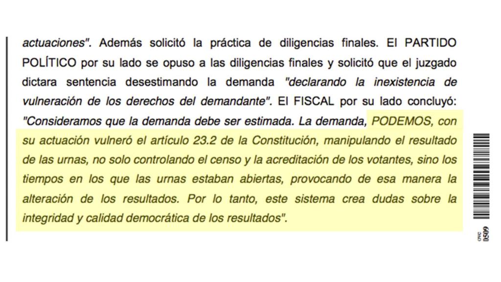 Extracto de la sentencia de Collado Villalba.