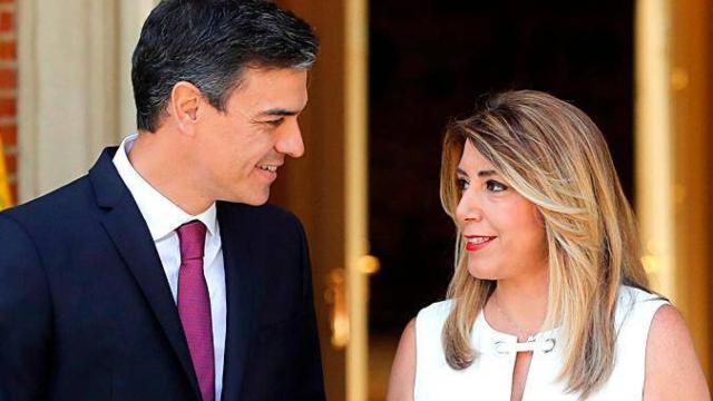 La secretaria general del PSOE andaluz, Susana Díaz, y el presidente del Gobierno, Pedro Sánchez, en una imagen de archivo.