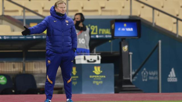 Ronald Koeman, en la banda de La Cartuja de Sevilla