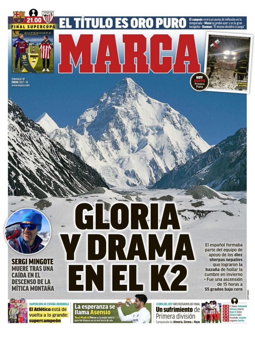 La porta del diario MARCA (17/01/2021)