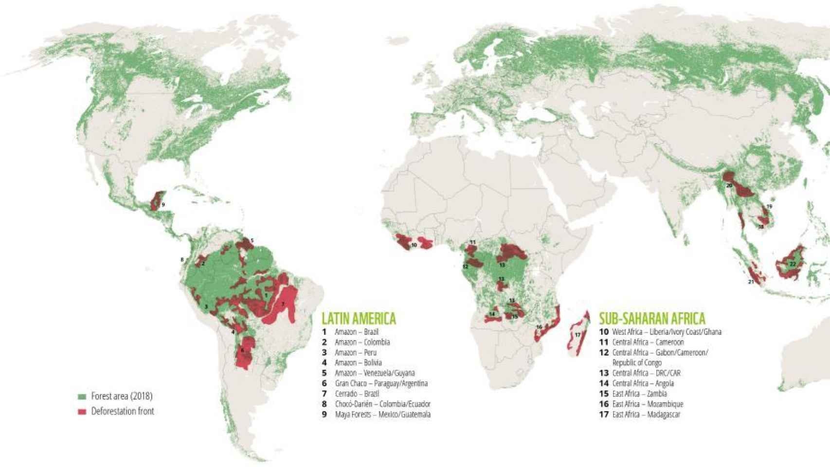 Una imagen del informe sobre la deforestación mundial.