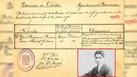 Documento del extinto Auxilio Social franquista que confirma que el abuelo paterno de Puigdemont, Francisco Puigdemont, pasó por Benaocaz (Cádiz) en 1938.