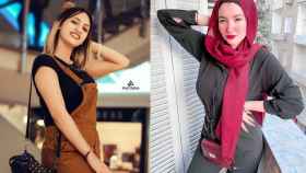 Las 'tiktokers' encarceladas Mawada Eladhm (izquierda) y Haneen Hossam (derecha), en imágenes de redes sociales.