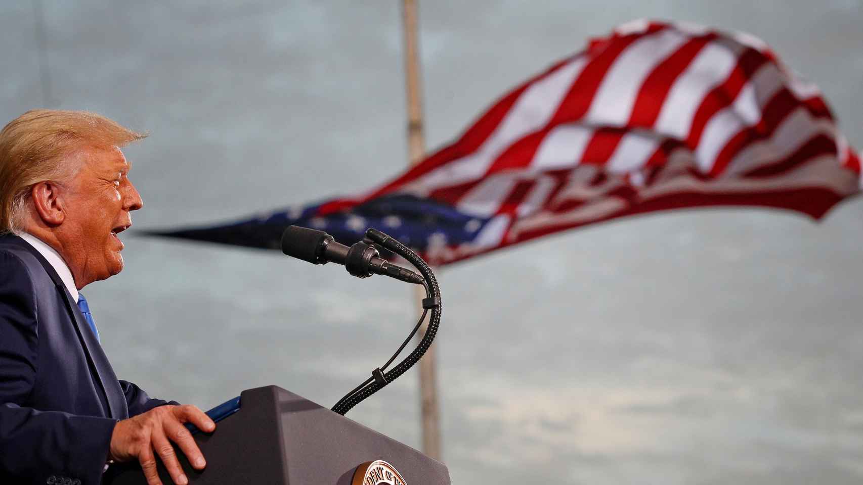 Donald Trump durante un mitin en el aeropuerto de Cecil en Jacksonville, Florida, en septiembre de 2020.