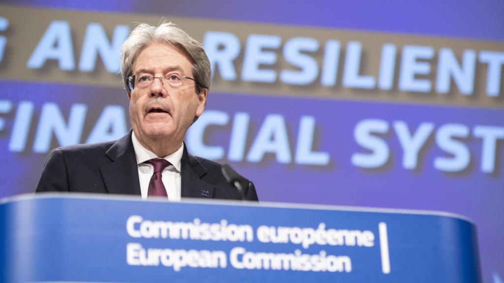 El comisario de Asuntos Económicos, Paolo Gentiloni, durante la rueda de prensa de este martes