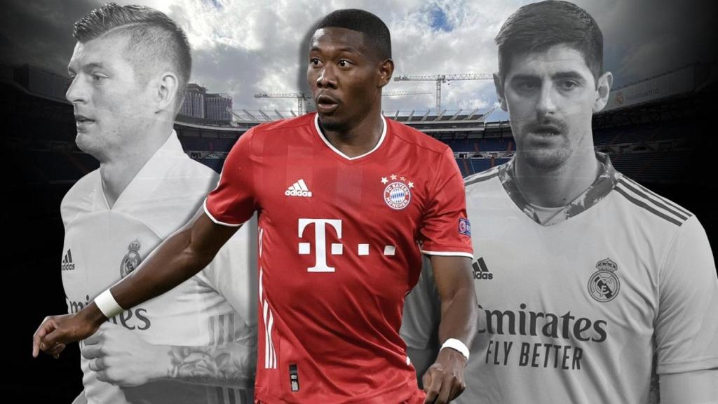 Alaba, en un fotomontaje con Kroos y Courtois