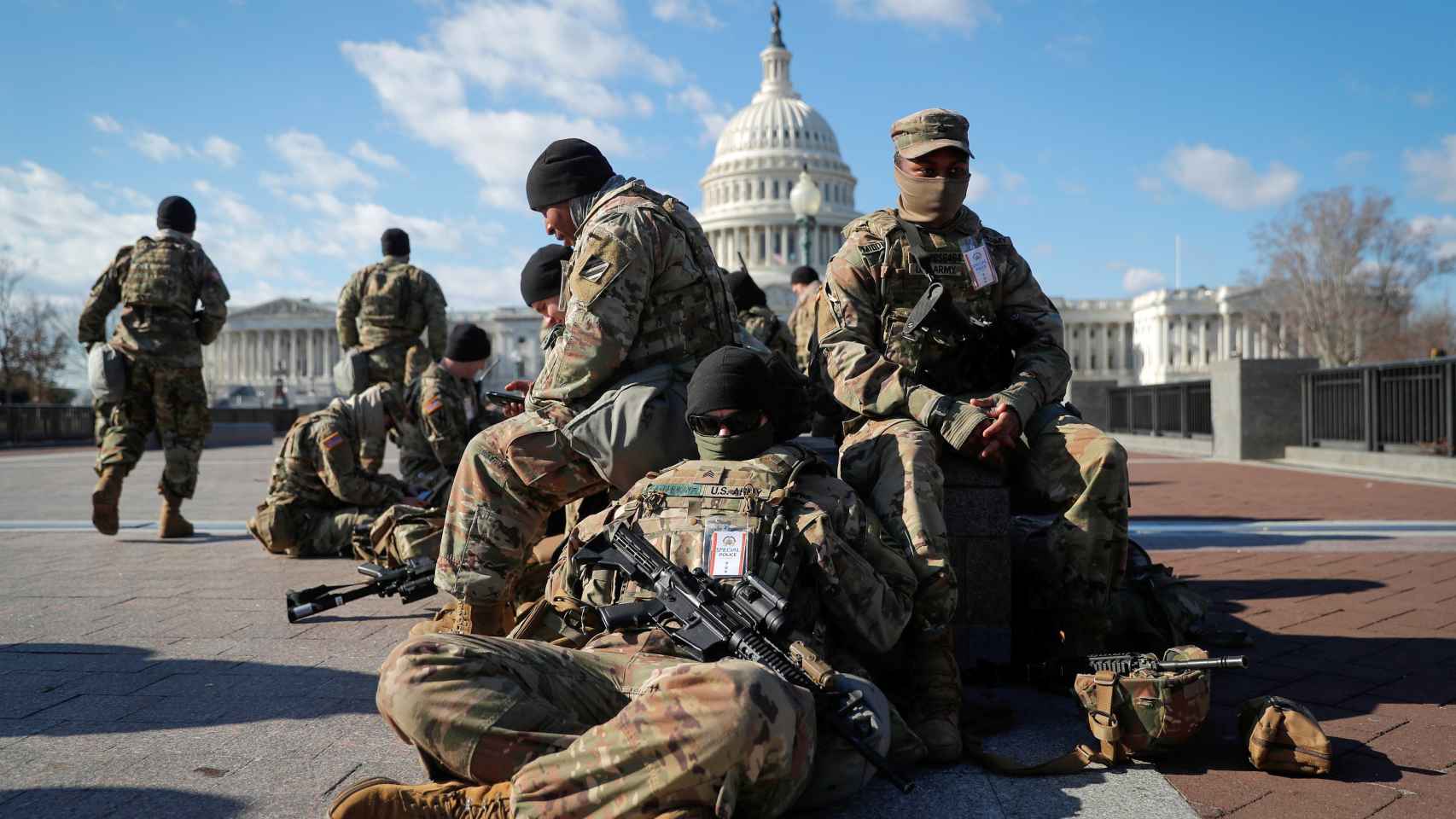 Tropas de la Guardia Nacional frente al Capitolio de EEUU en Washington.