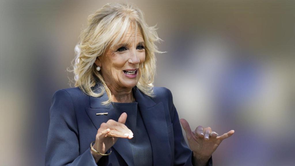 Jill Biden, durante un acto, con motivo de la campaña electoral de su marido.