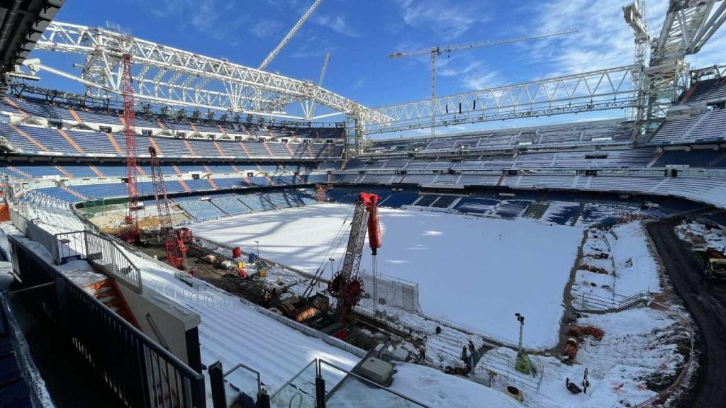 Las obras del Santiago Bernabéu, el 18 de enero de 2021