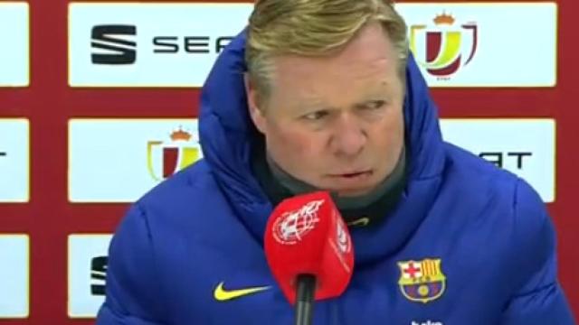 Ronald Koeman, en rueda de prensa de la Copa del Rey