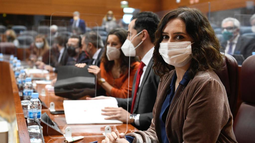 Isabel Díaz Ayuso, presidenta de la Comunidad de Madrid, en la Asamblea.