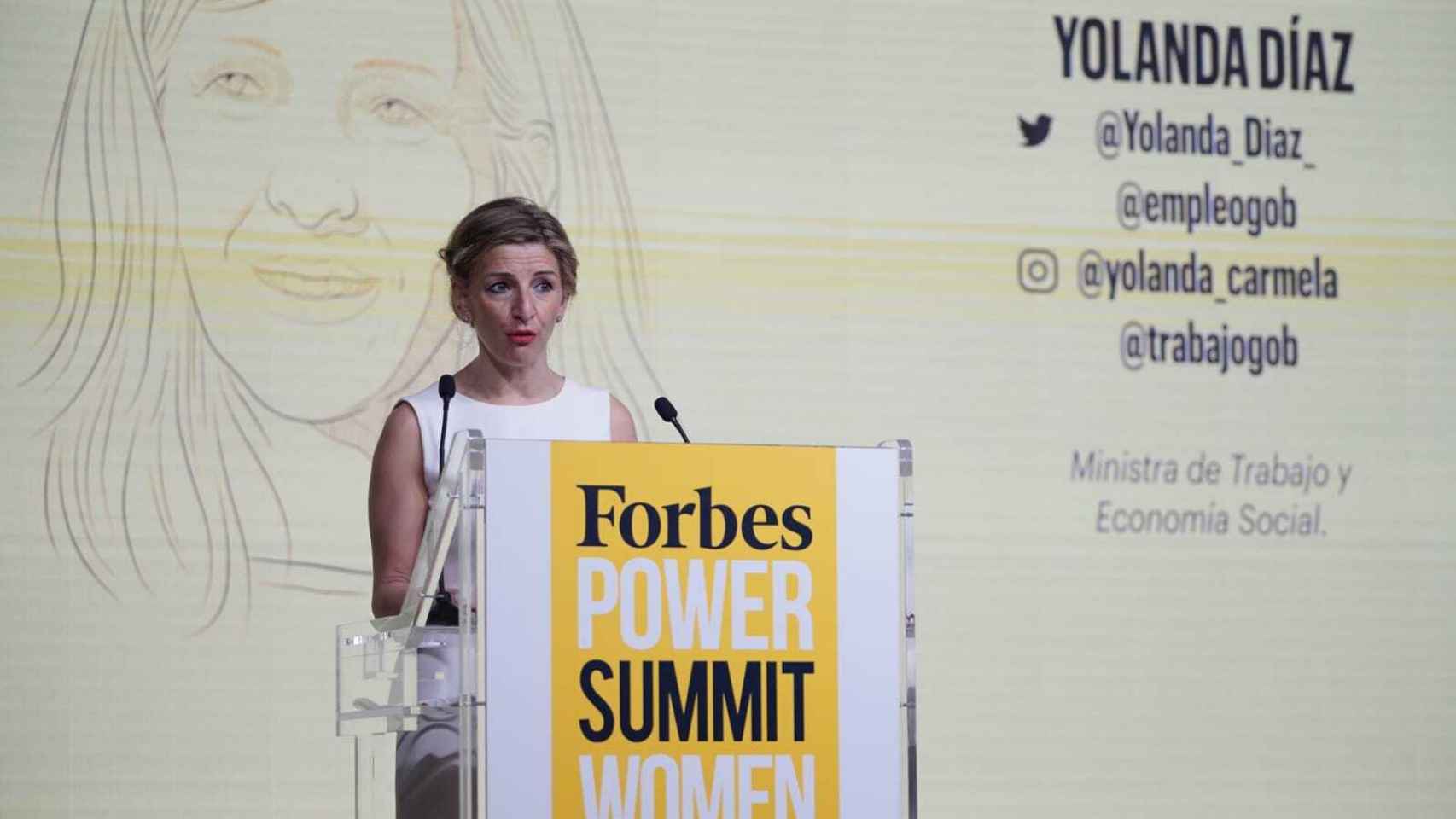 Yolanda Díaz, en el acto de Forbes Summit Women.