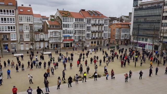 Imagen de archivo de una protesta de los hosteleros de Ferrol.