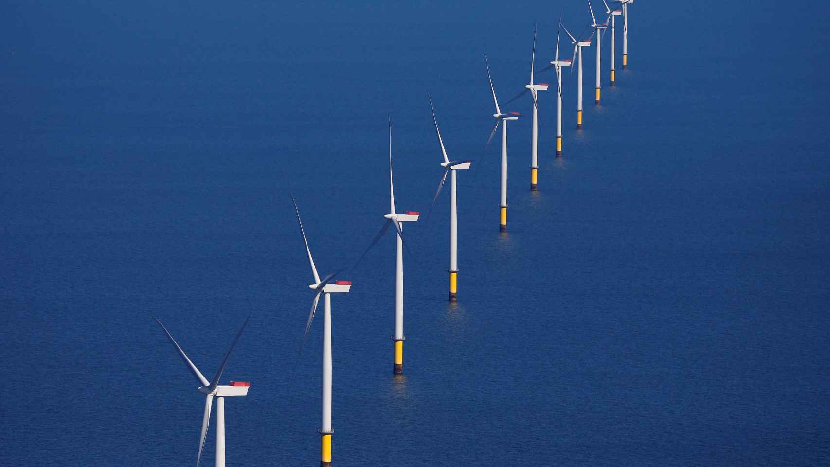 FILE PHOTO: FILE PHOTO: General view of the Walney Extension offshore wind farm operated by Orsted off the coast of Blackpool