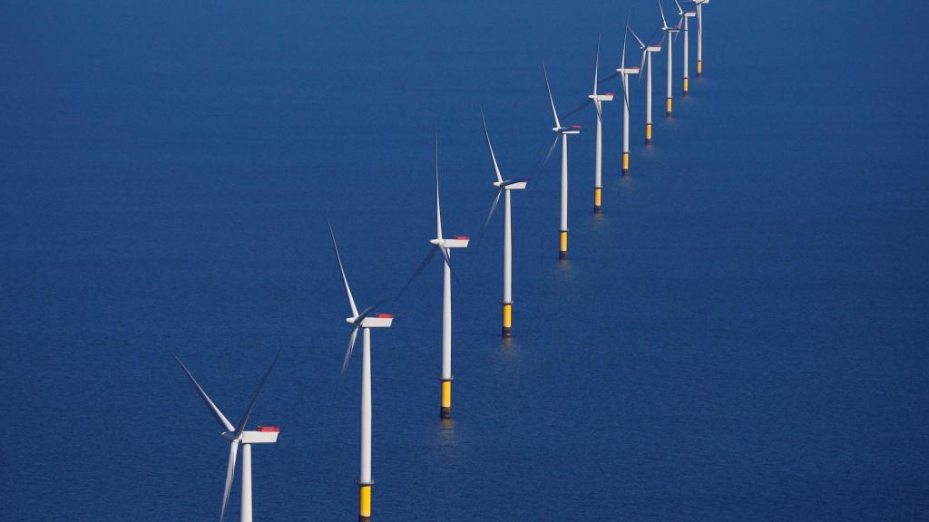 FILE PHOTO: FILE PHOTO: General view of the Walney Extension offshore wind farm operated by Orsted off the coast of Blackpool