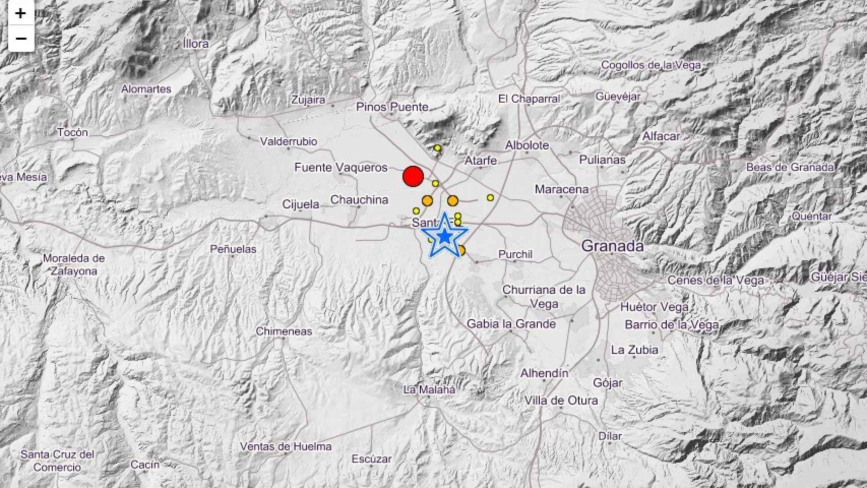 Terremoto de magnitud 4,4 con epicentro en Santa Fe, Granada.