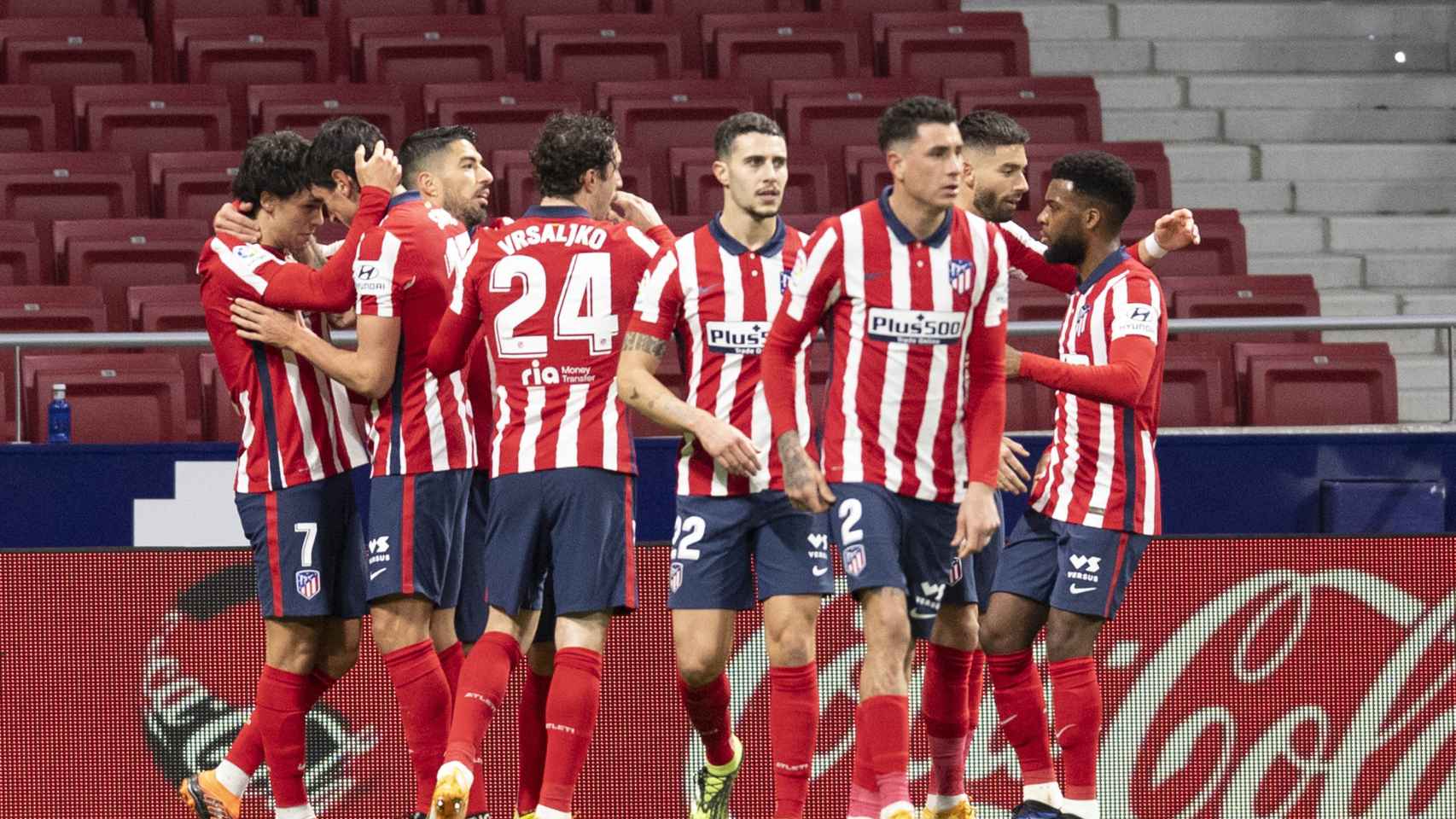 El Atlético celebrando un gol