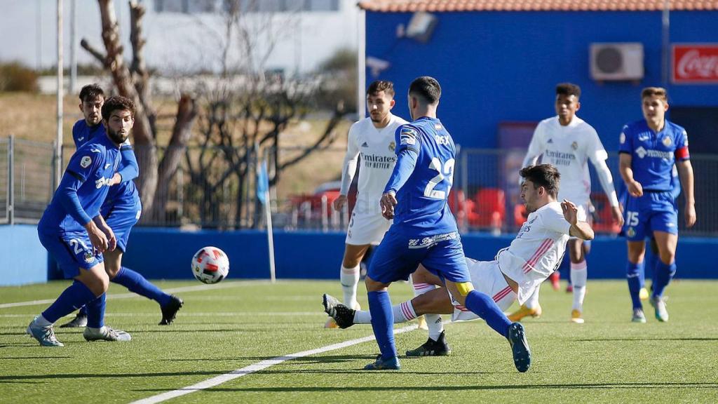 Hugo Duro roza el gol ante el Getafe