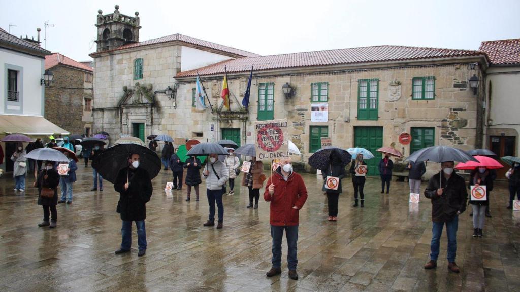 Concentración en Melide (A Coruña.