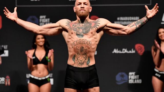 Conor McGregor, en el pesaje previo a la UFC 257