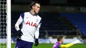 Bale durante un partido con el Tottenham