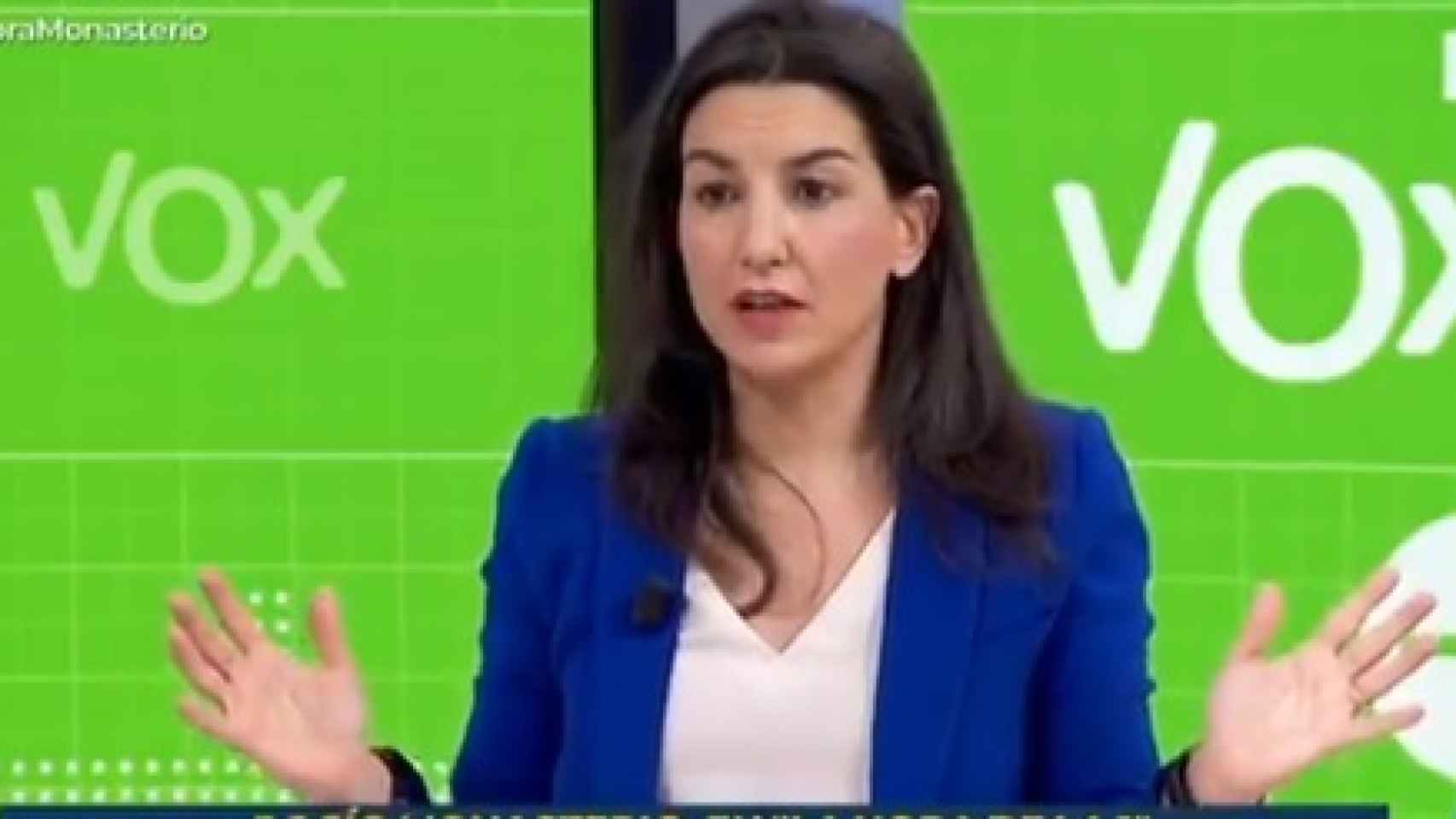 La líder de Vox en la Asamblea de Madrid, Rocío Monasterio, este lunes en TVE.
