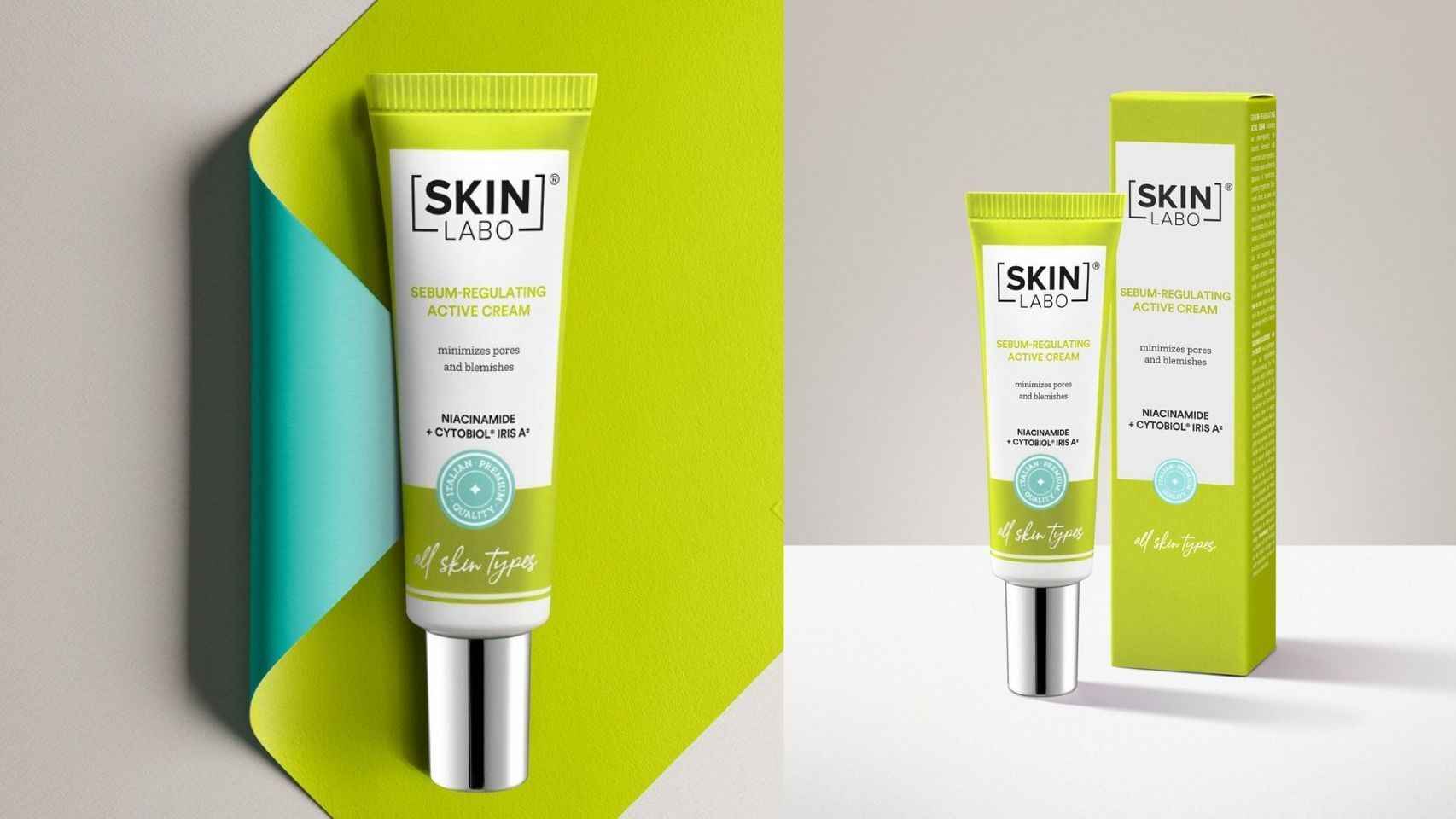 La pre-base de Skin Labo ayuda a reducir el brillo de la piel, controlando la producción de sebo.