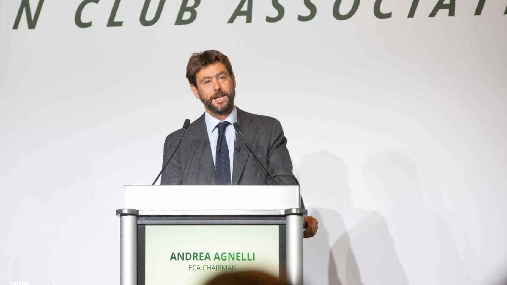Andrea Agnelli, durante un acto de la Asociación Europea de Clubes (ECA)