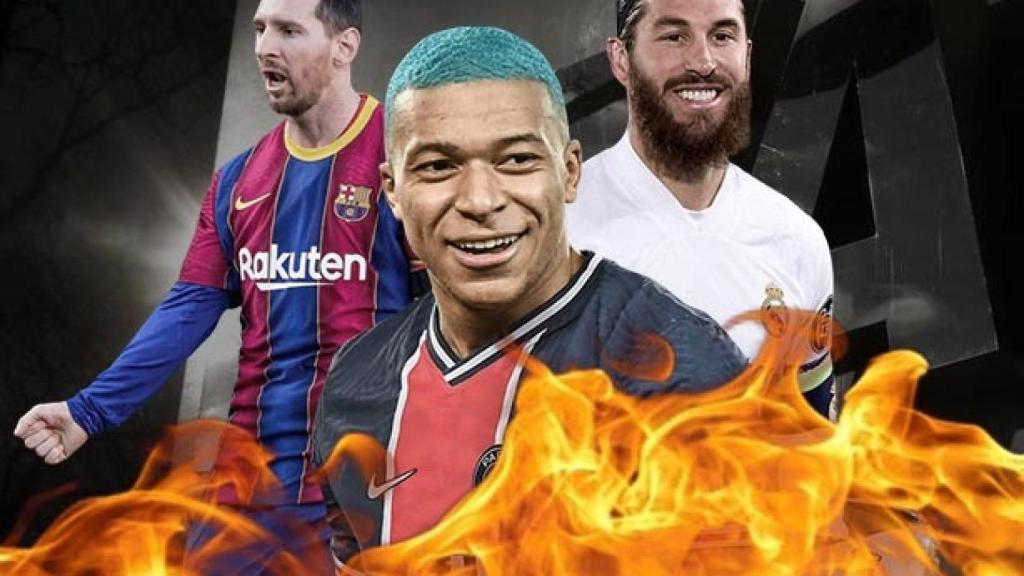 Messi, Mbappé y Sergio Ramos, en un fotomontaje