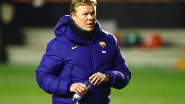 Ronald Koeman, en un partido de la Copa del Rey del Barcelona