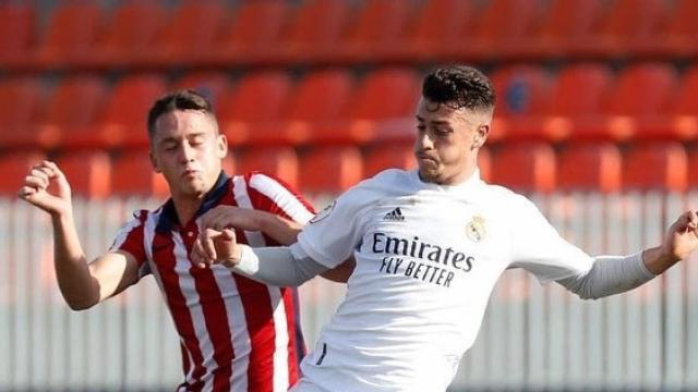 Antonio Blanco, durante el partido frente al Atlético de Madrid B