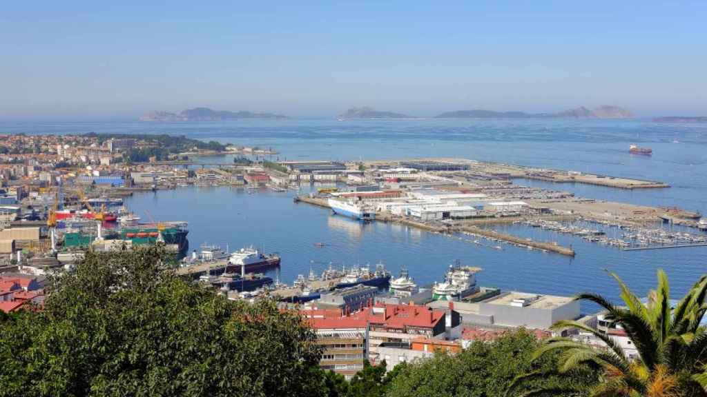 Vista aérea el Puerto de Vigo.