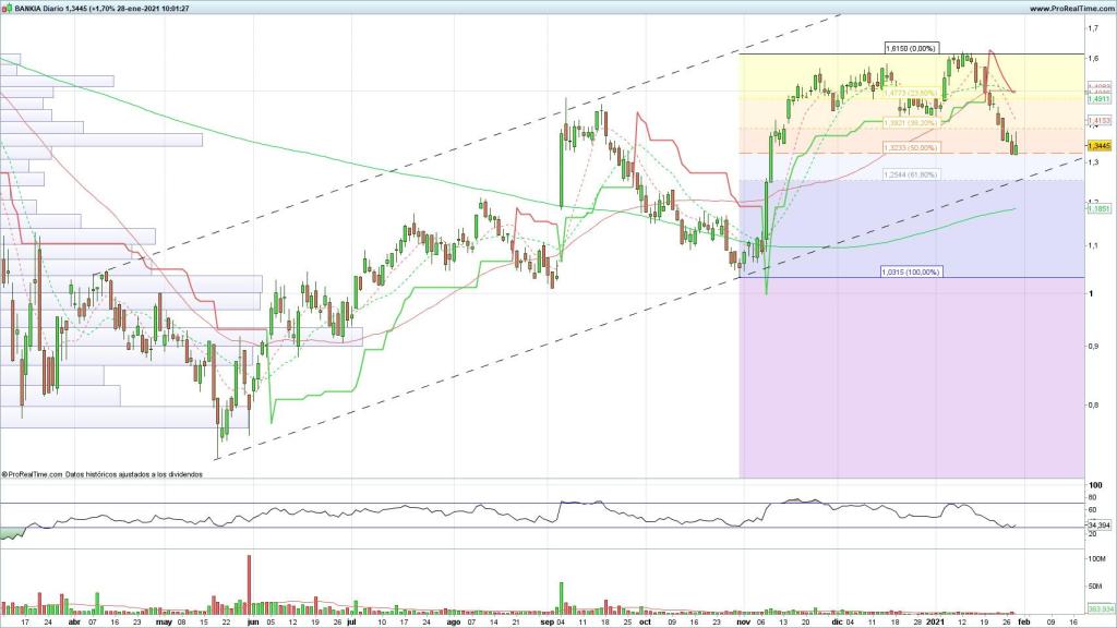 Evolución de las acciones de Bankia