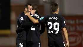 El Granada celebra un gol ante el Navalcarnero