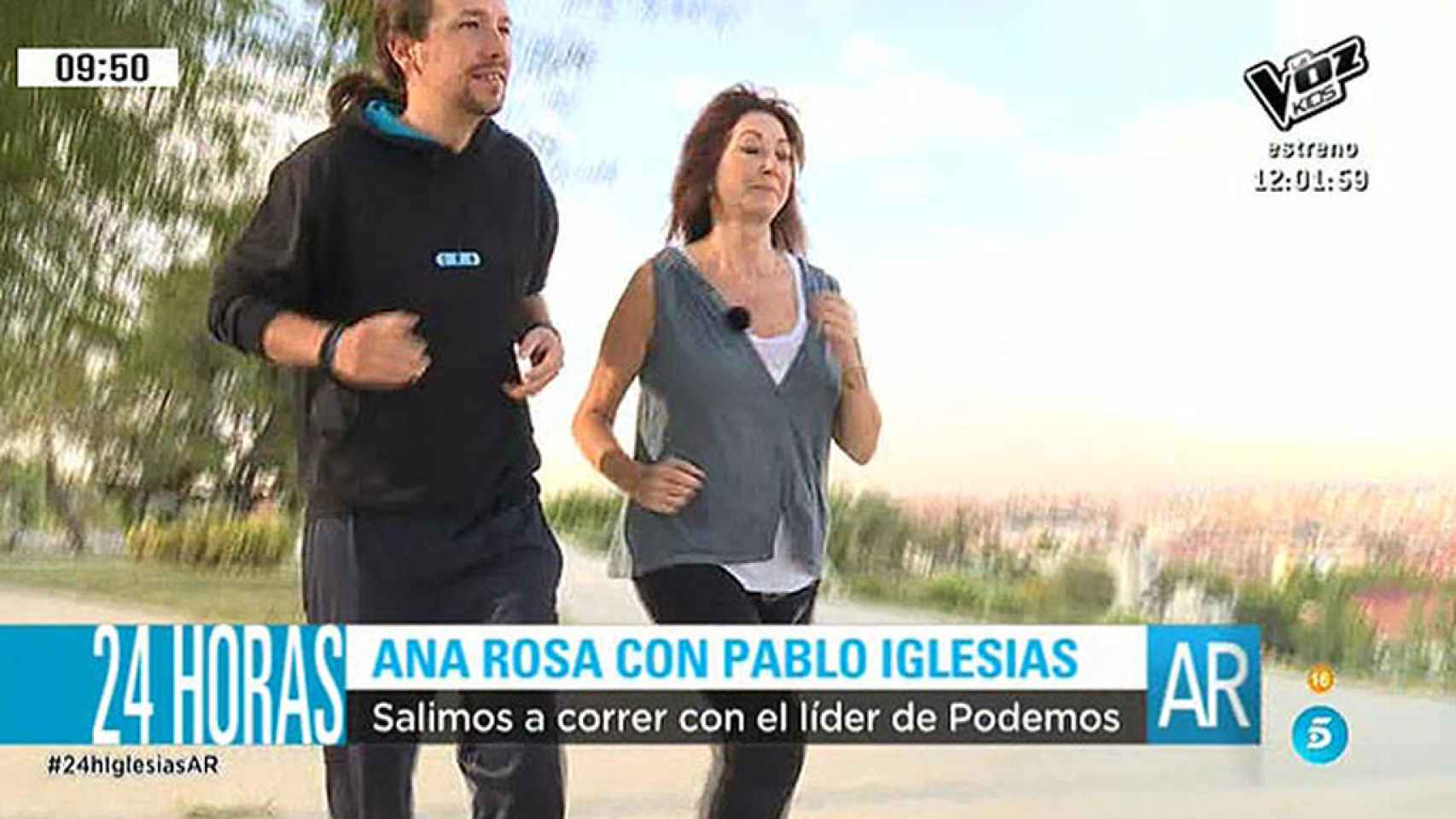 Pablo Iglesias y Ana Rosa Quintana en 2015.