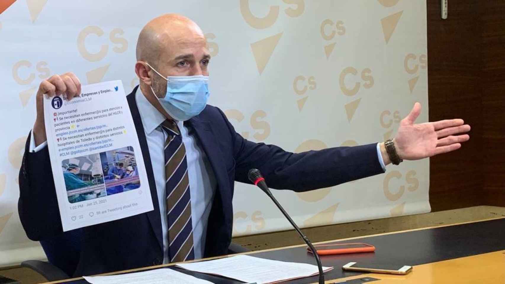 Ciudadanos acusa a García-Page de improvisar ante la escasez de personal sanitario en plena tercera ola