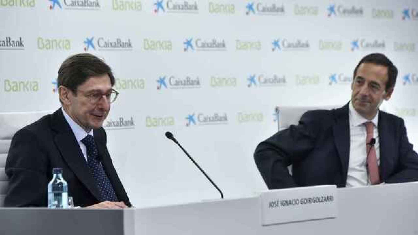 José Ignacio Goirigolzarri, presidente de Bankia, durante la presentación de la fusión con CaixaBank.