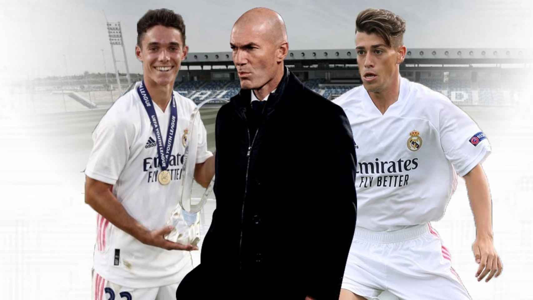 Sergio Arribas, Zidane y Antonio Blanco, en un fotomontaje