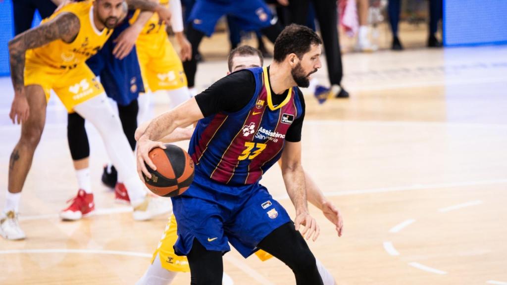 Nikola Mirotic, en un partido del FC Barcelona de esta temporada