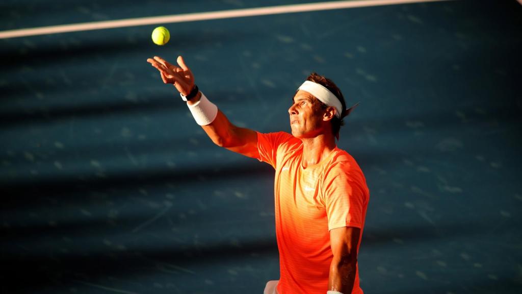 Rafa Nadal, durante la exhibición en Adelaida