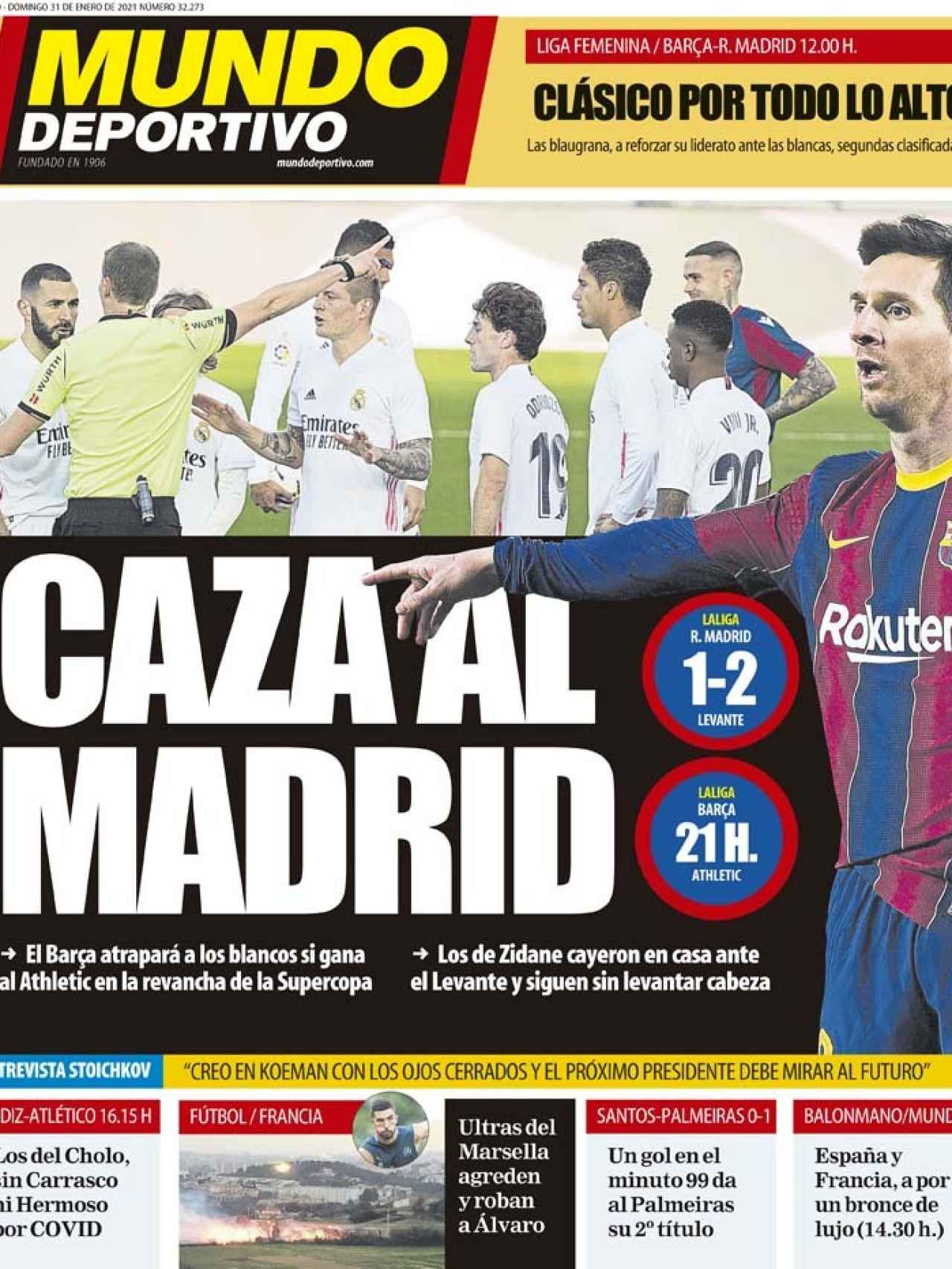 La portada del diario Mundo Deportivo (31/01/2021)