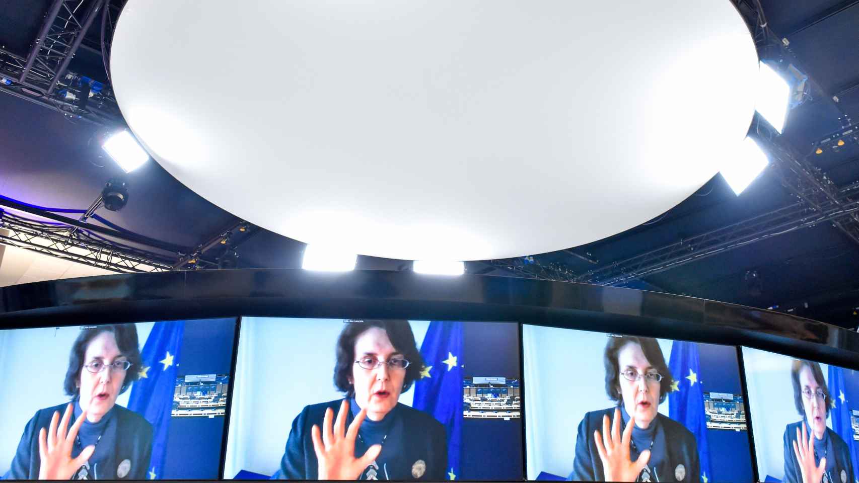 La negociadora de la UE sobre vacunas, Sandra Gallina, durante su comparecencia virtual este lunes en la Eurocámara